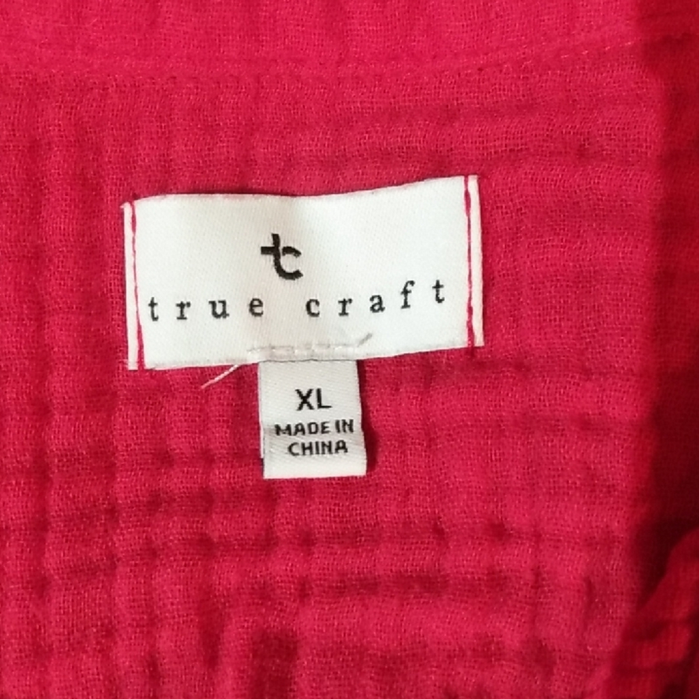 True Craft Sleeveless Button Down Red Shirt - Picture 2 of 5